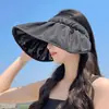 Chapéu de Sol Verão Concha Proteção Solar UV Chapéu Feminino Vinil Topo Vazio Cobertura Facial Chapéu de Sol Headband Chapéu de Uso Duplo