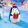 Navidad Lindo Pingüino Pequeño Micro Paisaje Nieve Adornos Paisajísticos Llavero Colgante Pingüino Antártico Animales Pequeños