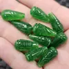Grânulos Soltos de Jade Gota d'Água Meio Furo Verde Quartzo Verde Espinafre Verde Jade de Rocha Acessórios para Brincos Gota d'Água e Pentes