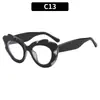 Moda Europea y Americana Nuevas Gafas de Sol Ojo de Gato, Elegantes y Versátiles de Moda Exageradas para Mujer, Protección UV, Gafas Estilo Ins