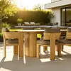 Juego de Mesa y Sillas de Teca para Exteriores Estilo Diseñador para Patio Villa Restaurante Hotel Muebles de Mesa y Sillas para Ocio