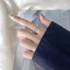 Gumei Ning Anillo Estrella Hueca Ins Estilo Minimalista Moderno Anillo Abierto para Dedo Índice Lujo Ligero Anillo Meteoro con Incrustaciones de Diamantes