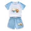 Traje de Verano para Niños y Niñas Egg Party 2023 Nuevo Conjunto de Dos Piezas de Algodón de Dibujos Animados para Niños de Manga Corta y Pantalones Cortos Delgados
