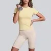 Juyitang - Camiseta de yoga de verano de manga corta para mujer, fina, de secado rápido, transpirable, ajustada, para correr y fitness