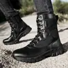 Botas Tácticas para Hombre Senderismo al Aire Libre Zapatilla de Caña Alta a Cuadros Antideslizante Botas Militares Trekking Botas de Combate Antideslizantes Botas del Desierto