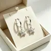 Brincos de Prata Pura 999 Estrela, Estrela de Cinco Pontas, Em Forma de Coração, Brincos Requintados, Modernos e Versáteis, Brincos de Outono e Inverno Que Não Desbotam