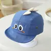 Boné de Baseball com Aba Macia de Dinossauro Desenho Animado, Boné Pontudo 3D, Chapéu Infantil para Protetor Solar de Primavera e Outono