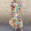 Vestido retro informal de manga corta con estampado floral de Amazon (descuento transfronterizo 2022) para mujer.