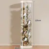Caixa de armazenamento de pelúcia com zíper, design transparente, para uso doméstico, estilosa e à prova de poeira