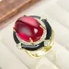 2024 nueva joyería Zhuangsheng europea simulación calcedonia verde oro retro traje maestro 13*18 al por mayor