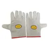 Guantes de Lona Blancos con Bordes Rojos, Engrosados, Resistentes al Desgaste, Guantes Protectores de Protección Laboral, Guantes Especiales para Talleres, Sitios de Construcción y Soldadores