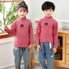 Roupa de Baixo Infantil Gola Meia-Alta Lã Macia Outono e Inverno Tops Quentes para Meninos Estilo Coreano Tops Intermediários Tendência para Meninas