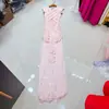 Nanyou Europea, Americana y Australiana de Nicho Malla Transparente Borla Falda Larga Vestido Casual Vestido Estilo Occidental