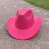 Chapéu de Cowboy Ocidental Liso Transfronteiriço, Chapéu de Jazz Elegante com Aba para Festas ao Ar Livre e Apresentações de Palco