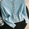Nuevo Suéter Cardigan Abrigo de Punto Trenzado Estilo Coreano Casual Chic Otoño/Invierno 2026 para Mujer