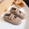 Sapatos Birkenstock Femininos Primavera e Outono 2026 Novos Sapatos Pequenos de Couro Sapatos de Princesa para Crianças Solado Macio Sapatos para Bebê Menina Outono Sapatos Individuais