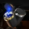 Cenicero para Coche, Contenedor Interior Metálico Ignífugo, Anti-Ceniza Volante, con Tapa, Luz LED, Cenicero para Coche