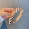 Diadema a Cuadros Retro de Moda, Accesorio para el Cabello para Mujer, Accesorio para el Cabello de Otoño e Invierno, Pinza para el Cabello de Corona Alta, Diadema Versátil Coreana para Lavarse la Cara