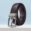 Cinturón de Cuero Genuino para Hombre, Moderno, Sencillo y Versátil, con Hebilla Giratoria de Pin de Alta Gama, Cinturón de Piel de Vaca de 3.5 cm para Hombre, Estilo Coreano
