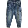 Lavado Pesado Estilo Japonés Retro Estilo Hong Kong Versátil de Moda Marca Jeans para Hombre Pantalones Rectos Holgados Pantalones Largos Harlan para Hombre