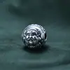Plata de Ley 999 Buda Maitreya Superficie Plana Cuentas Redondas con Agujeros Horizontales, Buda Sonriente Cuentas Sueltas, Material de Accesorios para Cuerda Trenzada DIY