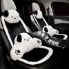 Cojín para asiento de coche famoso en internet felpa cálida anticongelante cojín para asiento de coche sentido avanzado funda de asiento sencilla en blanco y negro
