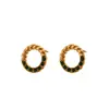 Pendientes de Acero Inoxidable con Círculo Retorcido, Pendientes Semi-Montados para Mujer, Moda Ins Europea y Americana, Simples, de Nicho, Lujo Accesible, Joyería