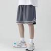 Pantalones Cortos de Baloncesto Americanos para Hombre Verano Rayas Finas Sueltos Pantalones Deportivos de Entrenamiento para Hombre Secado Rápido Casual de Cinco Puntos