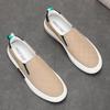 Tênis de Lona Masculino Primavera Slip-on Respirável Estilo Coreano Tendência Versátil Casual Moda Masculina para Verão