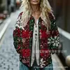 Sudadera de Algodón con Cuello Alto y Pliegues para Mujer 2025, Estampado Floral Retro, Rayas Otoño e Invierno, Botones, Sudadera para Mujer
