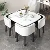 Mesa de Comedor Simple que Ahorra Espacio para Uso Doméstico, Adecuada para Apartamentos Pequeños, Mesa de Comedor para Negociaciones en Tiendas, Juego de Mesa y Sillas, Mesa Redonda para Recepción