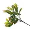 Planta de Simulación Planta Verde Planta en Maceta Hojas Falsas Decorativas Siete Puntas Cambia de Color Material de Pared a Juego Planta de Madera Pegamento para Flores Falsas Hojas con Tacto