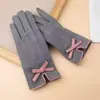 Guantes de Polar para Mujer Otoño e Invierno Dedo Índice Pantalla Táctil Lazo de Moda Estilo Coreano Guantes de Polar Colgantes para Montar