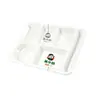 Plato Melamina Comida Rápida, Charola Comida Dividida, Bandeja Almuerzo Comercial Seis Compartimentos y Cuatro Compartimentos Imitación Porcelana, Vajilla para Personal, Especial para Comedor y Escuela