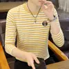Camiseta de manga comprida para primavera e outono, camiseta masculina moderna de corte solto com gola redonda, nova coleção primavera 2026, estilo longo de verão