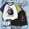 Conjunto de Dos Piezas para Niños: Camiseta de Manga Raglán Color Cáscara de Huevo de Verano Estilo Obrero de Barcaza con Cuello Redondo y Corte Holgado, Combinada con Shorts