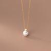 Collar de Perla Natural de Agua Dulce con Diamante de Cuatro Garras Estilo Coreano para Mujer Cadena para Clavícula Versátil de Gama Alta Nicho