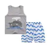 Ropa Infantil 2024 Verano Nuevo Traje Chaleco Infantil Algodón Puro Comercio Exterior Bebé Sin Mangas Shorts Estilo Coreano Ropa para Niños