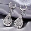 Pendiente Aro Retro de Corte Forma de Gota de Agua Incrustado de Diamantes Colgante Trabajo Pesado Hueco Colgante Completo de Diamantes Pendiente Joyería Pendiente de Lujo Ligero Joyería al por Mayor