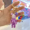 Chaveiro Criativo Urso Violento de Acrílico Desenho Animado Fofo Gradiente Urso Violento Chaveiro de Carro Enfeites de Bolsa