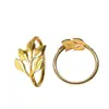 Anillo para Servilleta Hoja Dorada Transfronterizo Europeo y Americano Hebilla de Servilleta Hoja Simulada Decoración de Mesa para Boda Hotel Metal