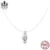 Collar Aiful S925 Plata de Ley Hilo de Pescar Invisible con Circonita Brillante Forma de Gota de Agua Cadena Versátil para Clavícula Joyería al por Mayor para Mujeres