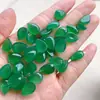 Pendientes de Aro Ovalados para Manualidades con Incrustaciones de Ágata, Base Plana, Anillo Natural Verde Sin Agujero, Colgante Jinhua