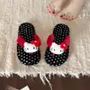 Chinelos de Linho para Mulheres, Bolinhas Fofas, Cores Contrastantes, Respiráveis, Antiderrapantes, Sola Macia, Tecido Ultraleve, Pantufas Indoor para Casa
