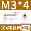 Tornillo de máquina de cabeza plana con ranura en cruz de acero inoxidable 304, tornillo pequeño de cabeza redonda larga