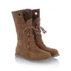 Agente de Atacado Botas de Cano Médio com Cadarço Estilo Europeu e Americano Botas Romanas Retrô Botas de Cano Médio para Exportação Botas de Salto Baixo H320