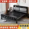 Cama con estructura de hierro para viviendas de alquiler, cama de hierro extra gruesa y resistente, cama simple de lujo ligero para dormitorio ensamblada, cama de hierro forjado, cama de hierro engrosada y resistente
