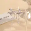 Pendientes de Botón Super Hada Lujo Bosque Estilo Flor Mariposa Borla para Mujer Nicho Exquisitos Gama Alta Dulces Elegantes Versátiles