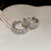 Pendiente de Espiga de Trigo con Pedrería de Lujo Ligero Francés Pendientes de Aro Redondos para Mujer Temperamento Diseño de Nicho Moda Exquisita Atmósfera de Alta Gama Hebilla de Pendiente