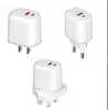 Adaptador de Carga de Doble Interfaz de 10-20W (Estándar EE. UU./UE/Reino Unido) Suministro a Granel - Modelos Portátiles Multiespecificación